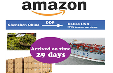 Shipping from Shenzhen, China to the FTW1 Amazon warehouse in Dallas United States, it only takes 29 days